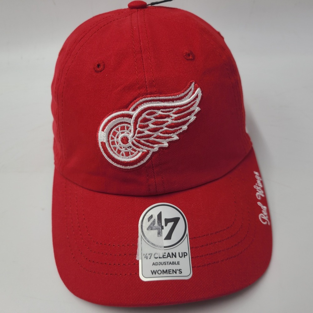 Women Detroit Red Wings Hat Strapback 47 Brand Clean Up‎ Red White NHL Hockey